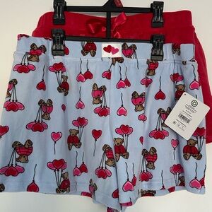 Women’s Valentine Print Shorts - Blue and Red